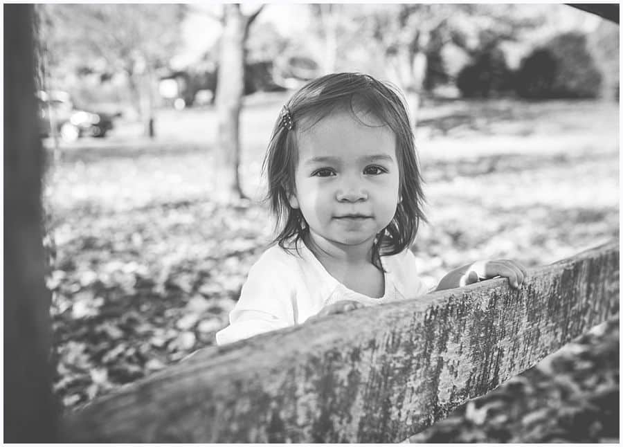 little girl with wooden fence in pittsburgh park mary beth miller 