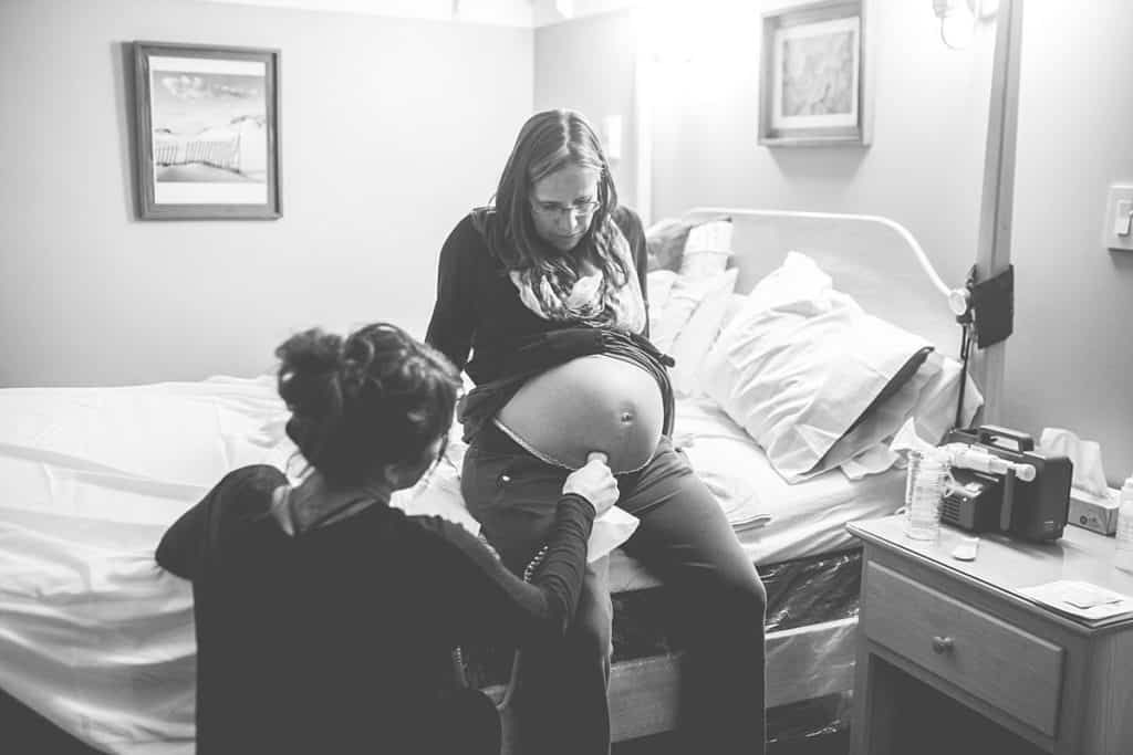 pregnant mom and nurse midwife center pittsburgh doppler heartbeat belly pittsburgh 