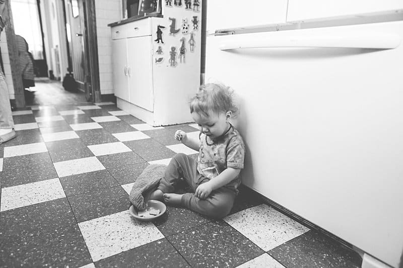 little boy in kitchen for a photo session at his home in pittsburgh