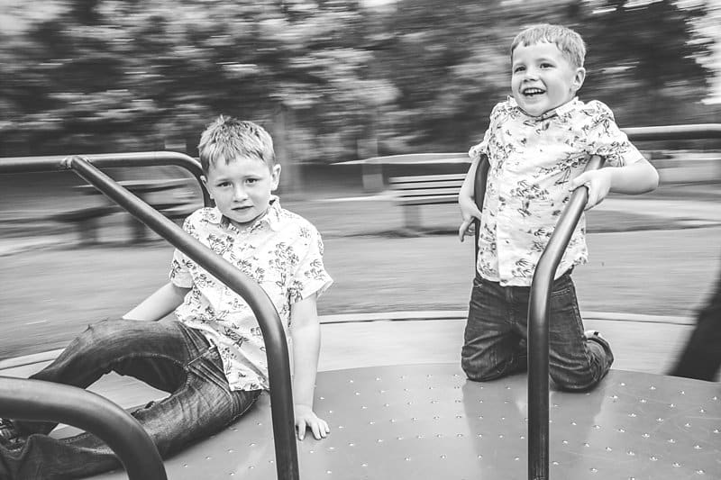 boys at pittsburgh park playground for lifestyle family photo session
