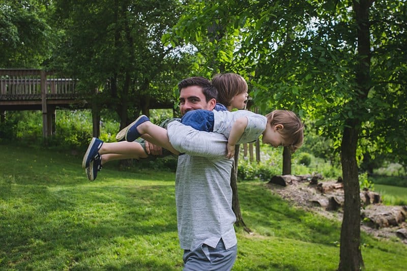 father and son at family photo session at beechwood farms pittsburgh 