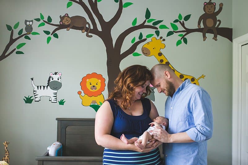 pittsburgh mom in nursery with newborn lifestyle photo session 
