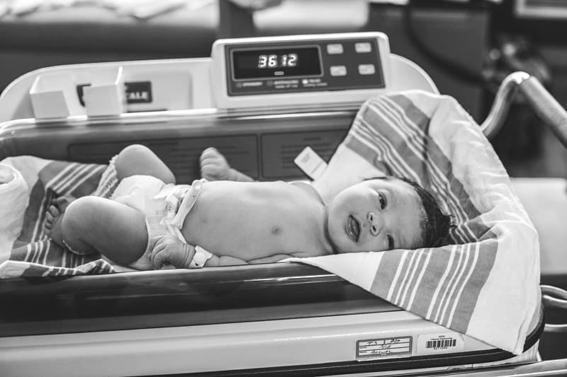 newborn in hospital birth photography