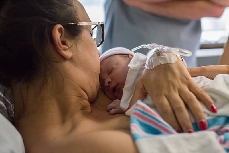 newborn and mom hospital birth session in pittsburgh