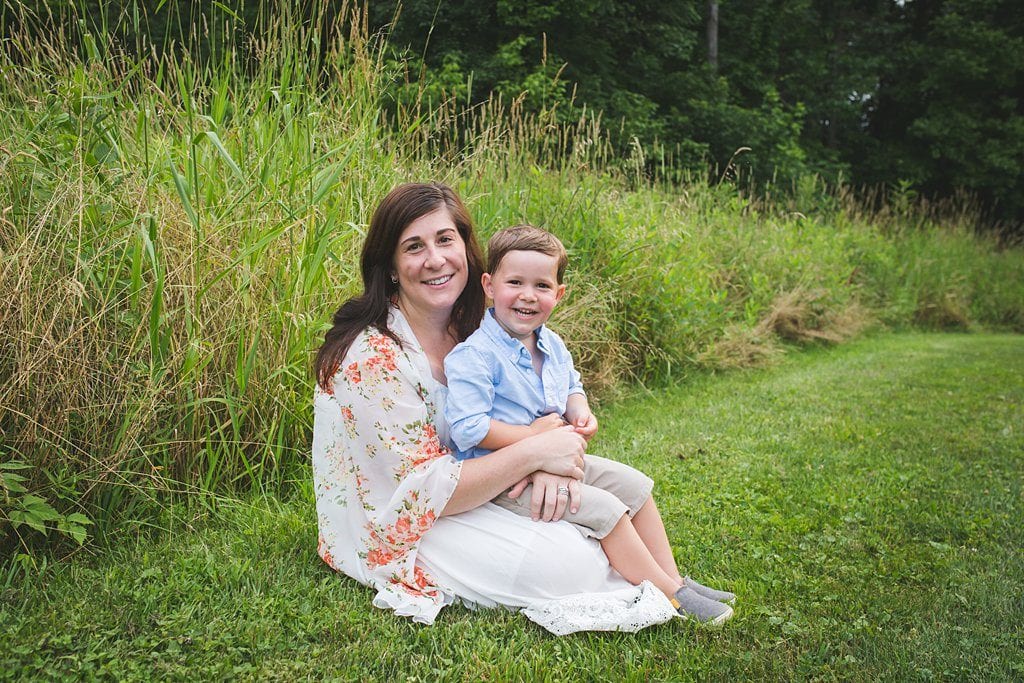 mom and son boyce mayview park family photo session in field