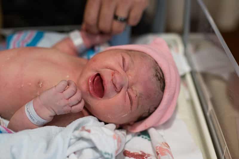 baby crying during newborn exam at magee womens hospital pittsburgh