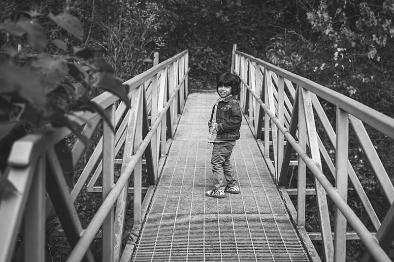 little boy on bridge at squaw valley park fox chapel