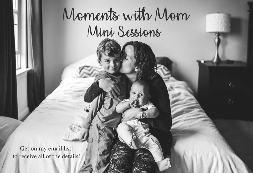 mommy and me mini session and kids on bed
