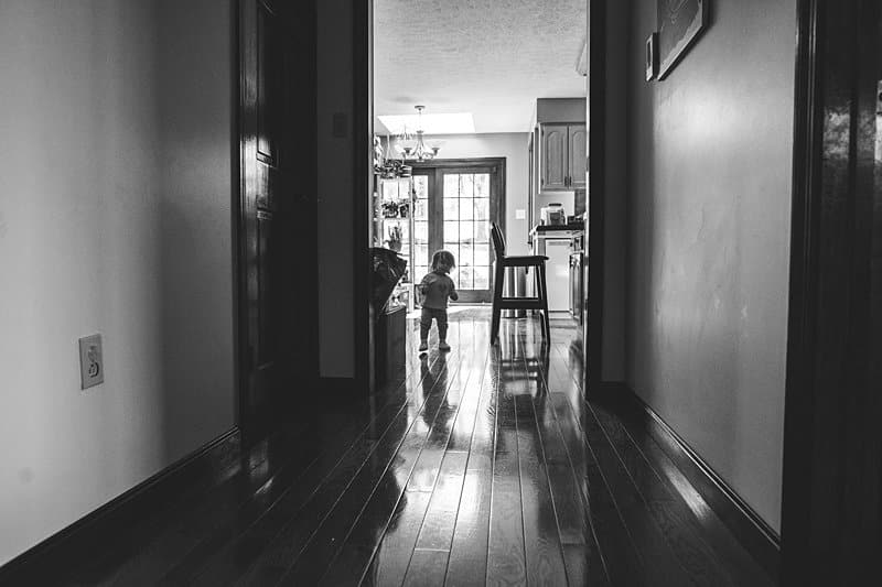 little girl in hallway in pittsburgh home