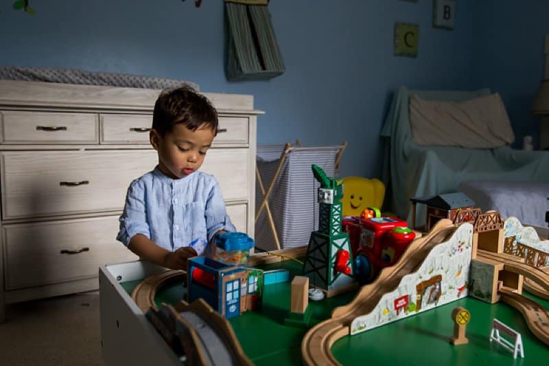 boy playing trains pittsburgh home
