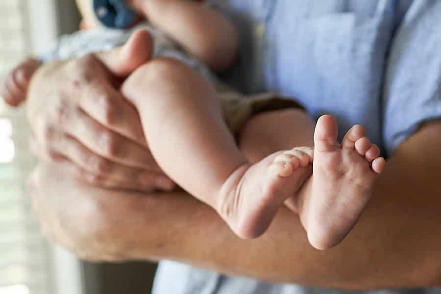 closeup of baby feet