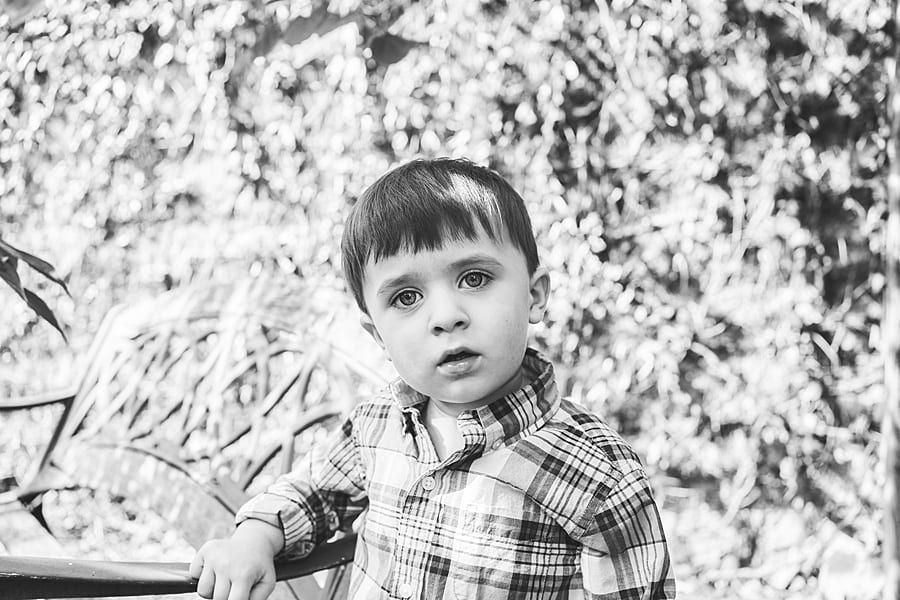 toddler looking serious into the camera
