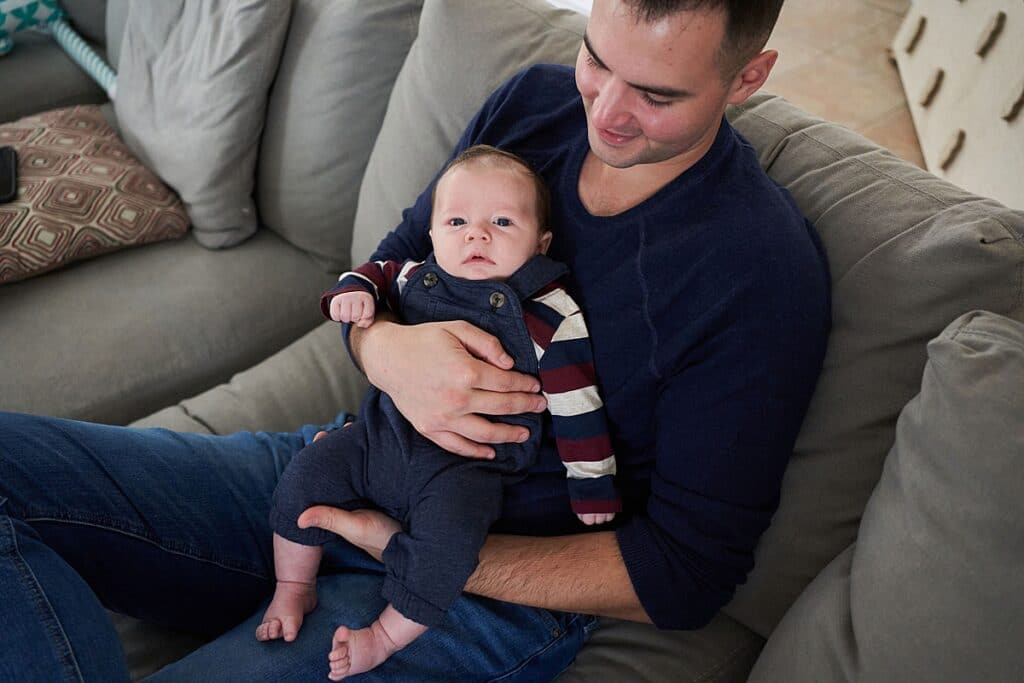 dad and baby for Big Sister and Her New Baby Brother | Pittsburgh Sibling Photos