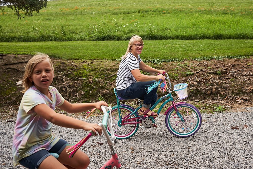 family photo session beaver county mom riding bike 