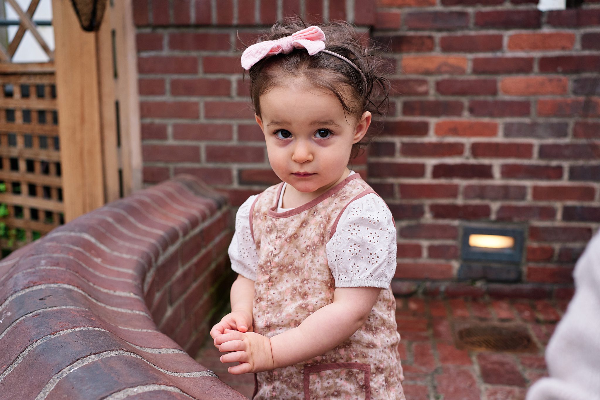 baby girl at Phipps conservatory in pittsburgh for family photo session 