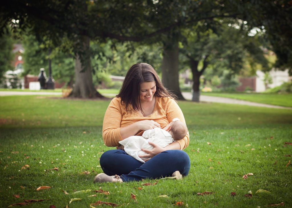 Lactation and Breastfeeding Support in the Pittsburgh Area mom nursing baby in park